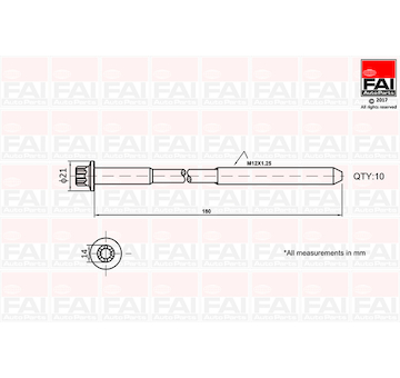 Sada šroubů hlavy válce FAI AutoParts B2111