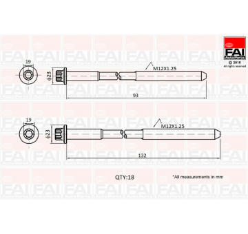 Sada sroubu pro hlavy valcu FAI AutoParts B2201