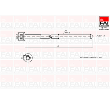 Sada šroubů hlavy válce FAI AutoParts B292