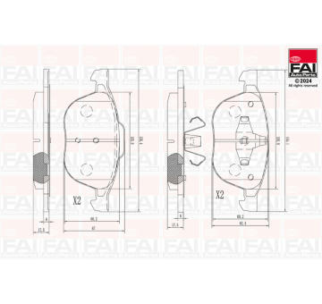 Sada brzdových destiček, kotoučová brzda FAI AutoParts BP103