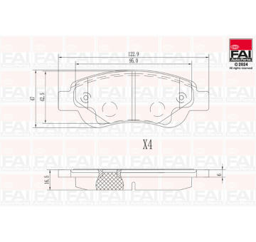 Sada brzdových destiček, kotoučová brzda FAI AutoParts BP107