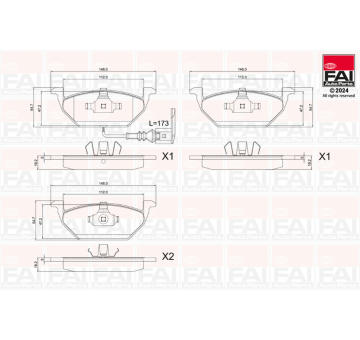 Sada brzdových destiček, kotoučová brzda FAI AutoParts BP113