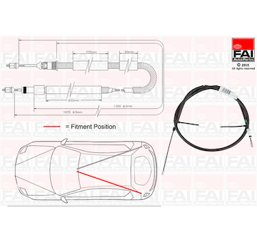 Tazne lanko, parkovaci brzda FAI AutoParts FBC0016