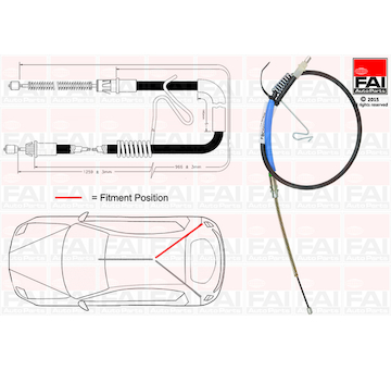 Tazne lanko, parkovaci brzda FAI AutoParts FBC0071