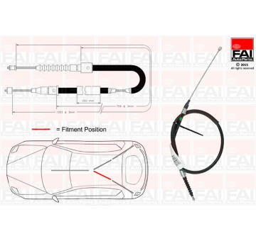 żażné lanko parkovacej brzdy FAI AutoParts FBC0077