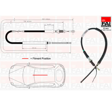 Tazne lanko, parkovaci brzda FAI AutoParts FBC0104