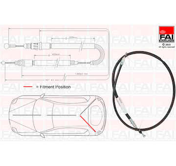 żażné lanko parkovacej brzdy FAI AutoParts FBC0133