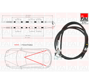 Tazne lanko, parkovaci brzda FAI AutoParts FBC0156