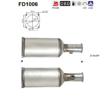 Filtr pevnych castic, vyfukovy system AS FD1006