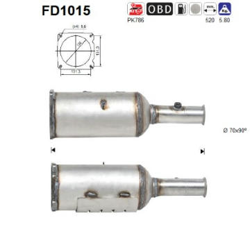 Filtr pevnych castic, vyfukovy system AS FD1015