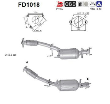 Filtr pevnych castic, vyfukovy system AS FD1018