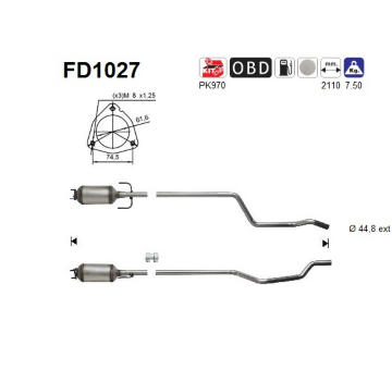 Filtr pevnych castic, vyfukovy system AS FD1027