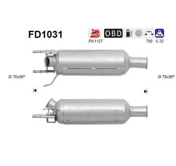 Filtr pevnych castic, vyfukovy system AS FD1031