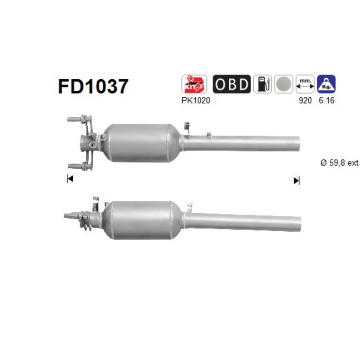 Filtr pevnych castic, vyfukovy system AS FD1037