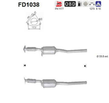 Filtr pevnych castic, vyfukovy system AS FD1038