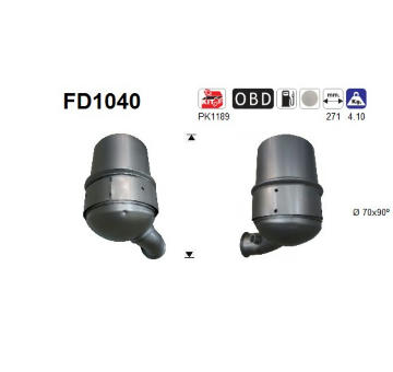 Filtr pevnych castic, vyfukovy system AS FD1040
