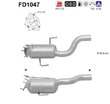 Filtr pevnych castic, vyfukovy system AS FD1047