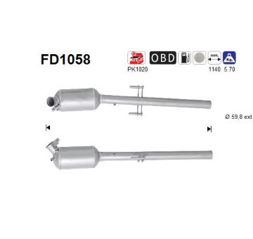 Filtr pevnych castic, vyfukovy system AS FD1058