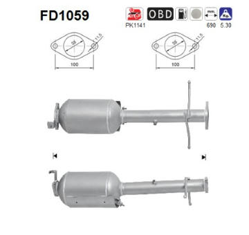 Filtr pevnych castic, vyfukovy system AS FD1059