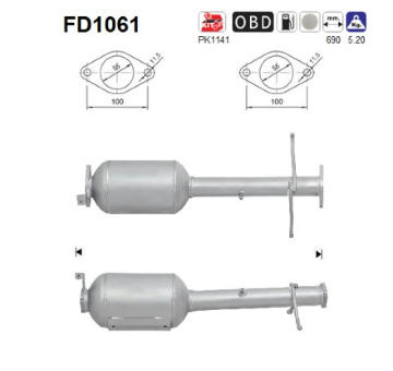 Filtr pevnych castic, vyfukovy system AS FD1061