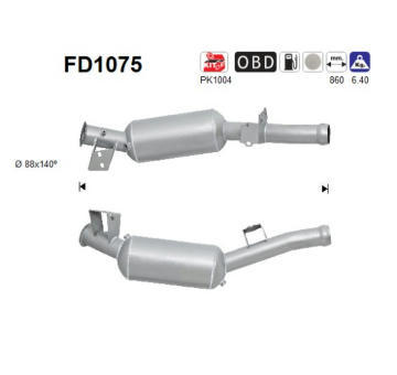 Filtr pevnych castic, vyfukovy system AS FD1075