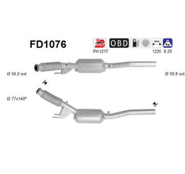 Filtr pevnych castic, vyfukovy system AS FD1076