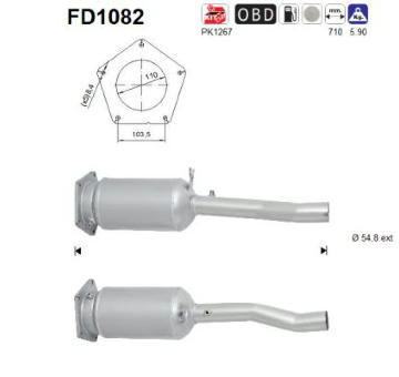 Filtr pevnych castic, vyfukovy system AS FD1082