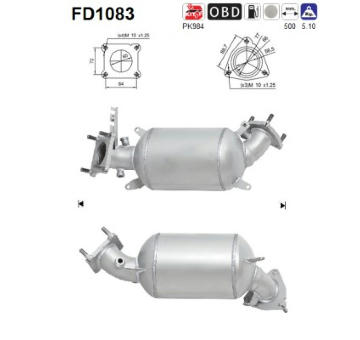 Filtr pevnych castic, vyfukovy system AS FD1083