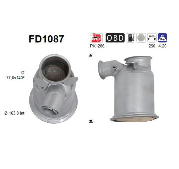 Filtr pevnych castic, vyfukovy system AS FD1087