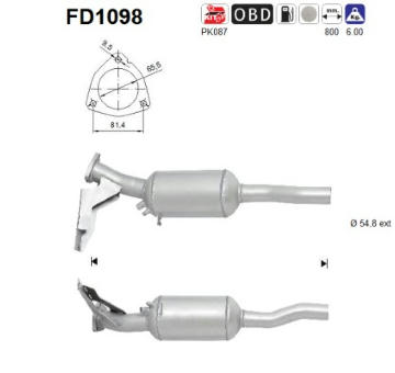 Filtr pevnych castic, vyfukovy system AS FD1098