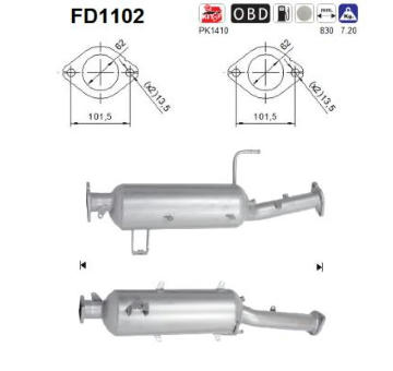 Filtr pevnych castic, vyfukovy system AS FD1102