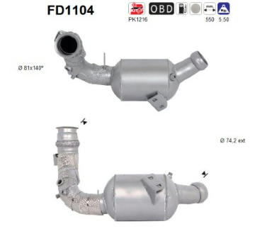 Filtr pevnych castic, vyfukovy system AS FD1104