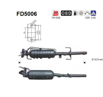 Filtr pevnych castic, vyfukovy system AS FD5006