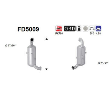 Filtr pevnych castic, vyfukovy system AS FD5009