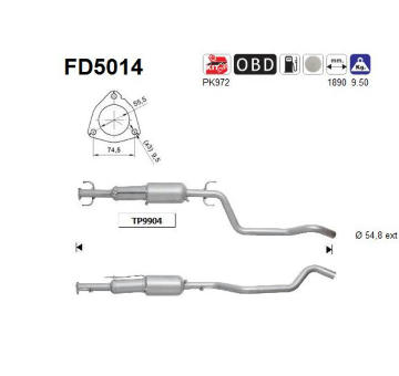 Filtr pevnych castic, vyfukovy system AS FD5014