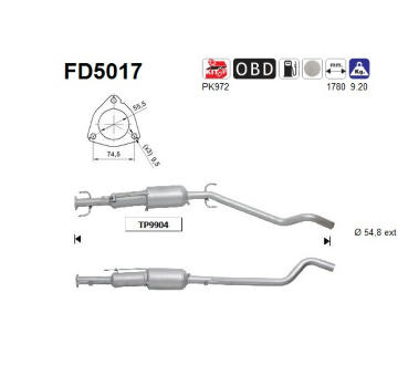 Filtr pevnych castic, vyfukovy system AS FD5017