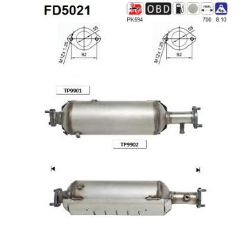 Filtr pevnych castic, vyfukovy system AS FD5021