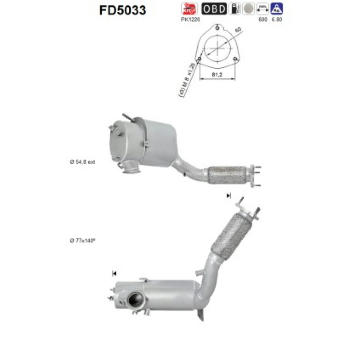 Filtr pevnych castic, vyfukovy system AS FD5033