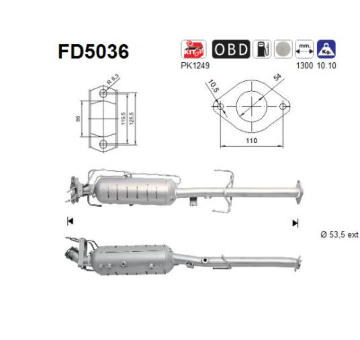 Filtr pevnych castic, vyfukovy system AS FD5036