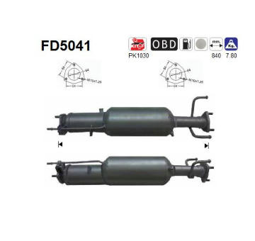 Filtr pevnych castic, vyfukovy system AS FD5041