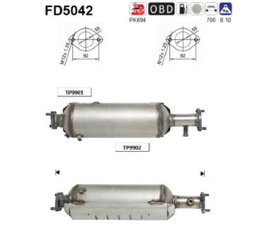 Filtr pevnych castic, vyfukovy system AS FD5042