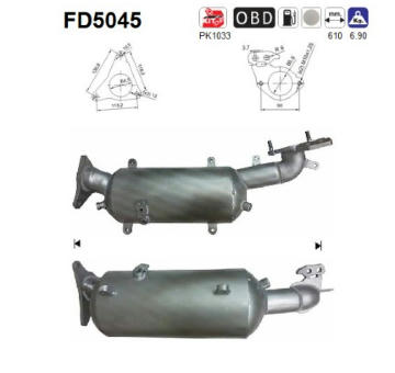Filtr pevnych castic, vyfukovy system AS FD5045