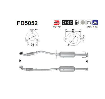 Filtr pevnych castic, vyfukovy system AS FD5052