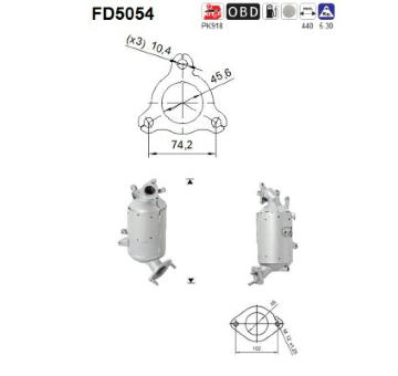 Filtr pevnych castic, vyfukovy system AS FD5054