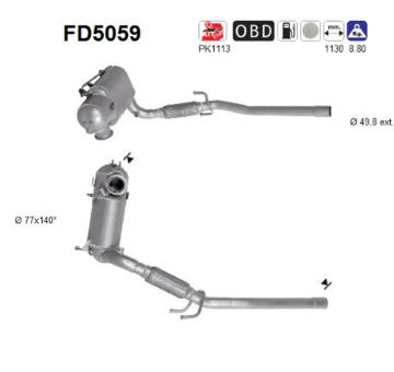 Filtr pevnych castic, vyfukovy system AS FD5059