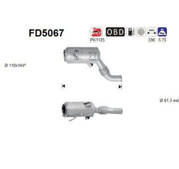 Filtr pevnych castic, vyfukovy system AS FD5067