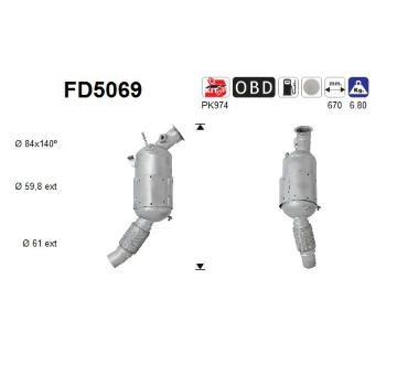 Filtr pevnych castic, vyfukovy system AS FD5069