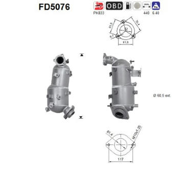 Filtr pevnych castic, vyfukovy system AS FD5076