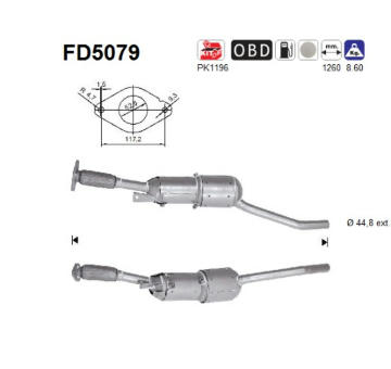 Filtr pevnych castic, vyfukovy system AS FD5079