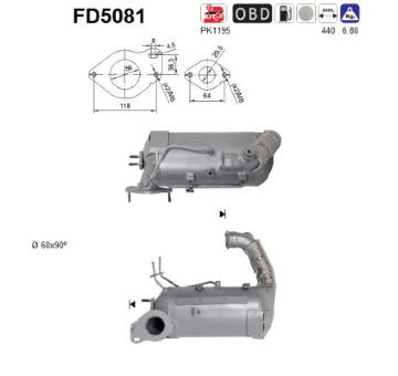 Filtr pevnych castic, vyfukovy system AS FD5081